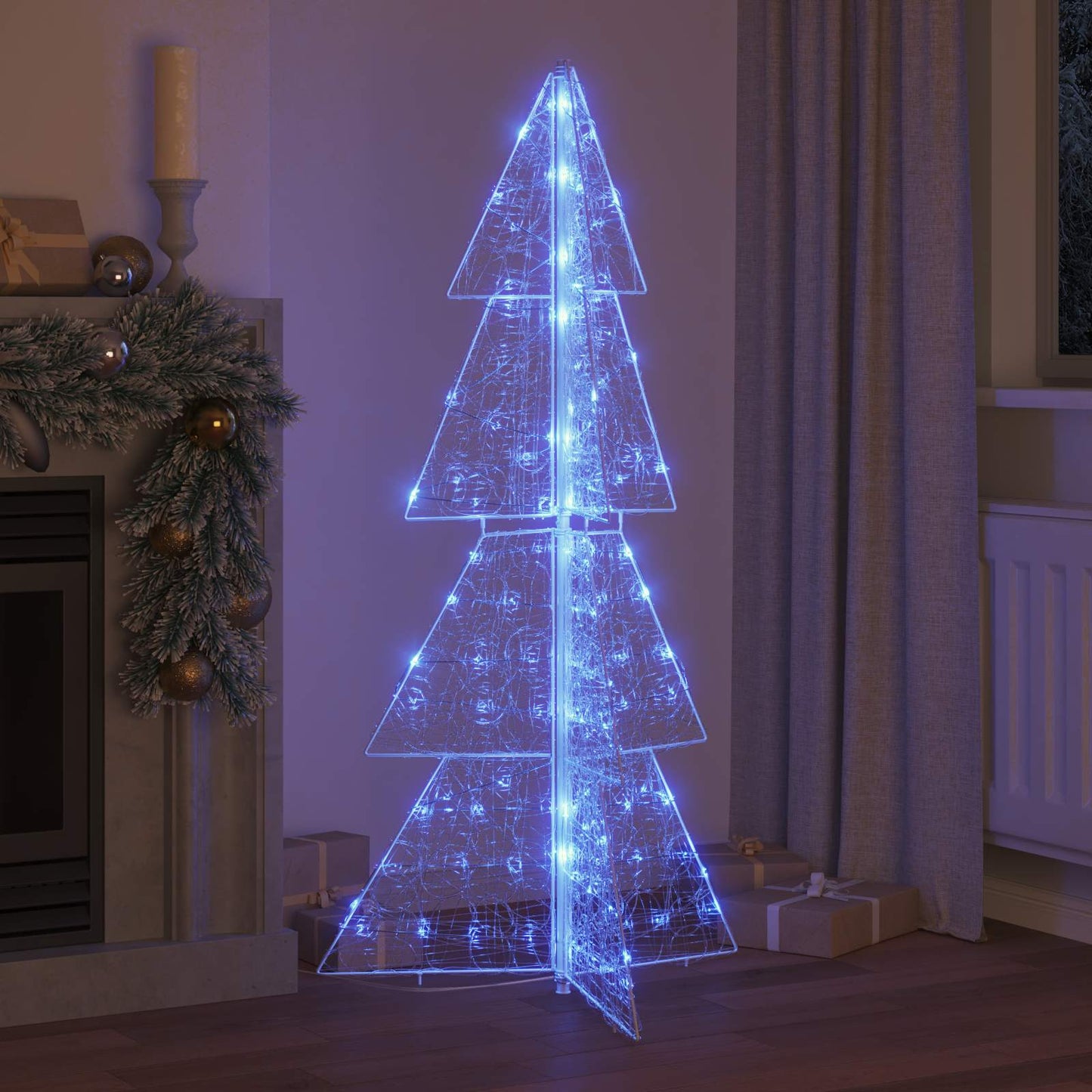 Albero di Natale con 160 LED Blu 150 cm Acrilico | homemem39