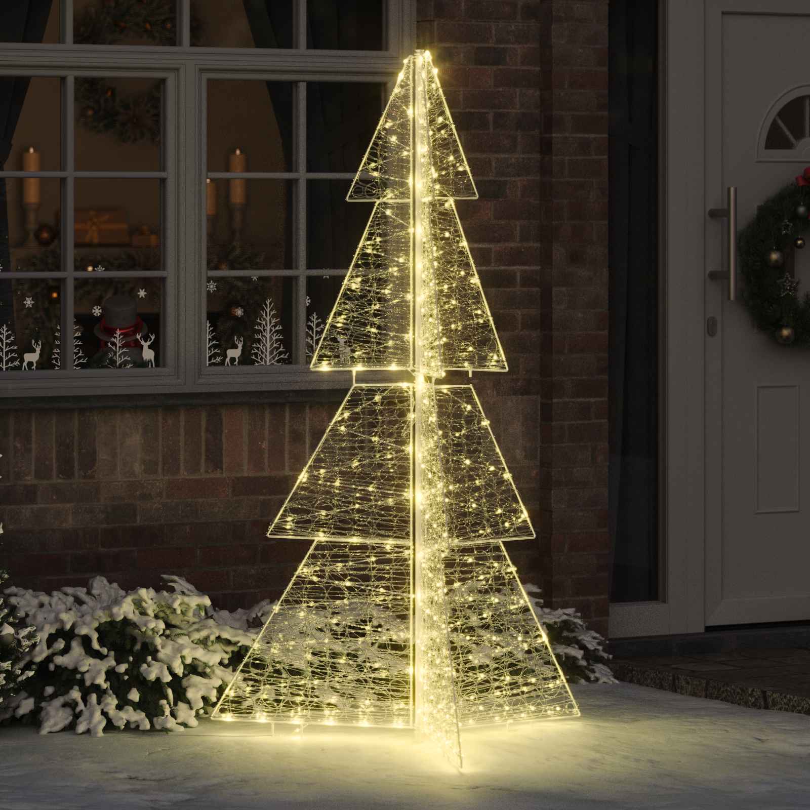 Albero di Natale con 240 LED Bianco caldo 180 cm Acrilico | homemem39