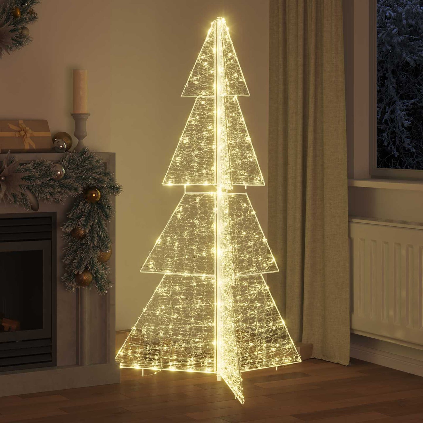 Albero di Natale con 240 LED Bianco caldo 180 cm Acrilico | homemem39