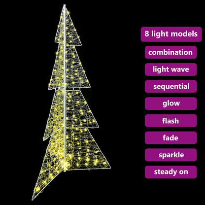 Albero di Natale con 240 LED Bianco caldo 180 cm Acrilico | homemem39