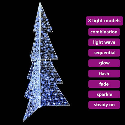 Albero di Natale con 240 LED Bianco Freddo 180 cm Acrilico