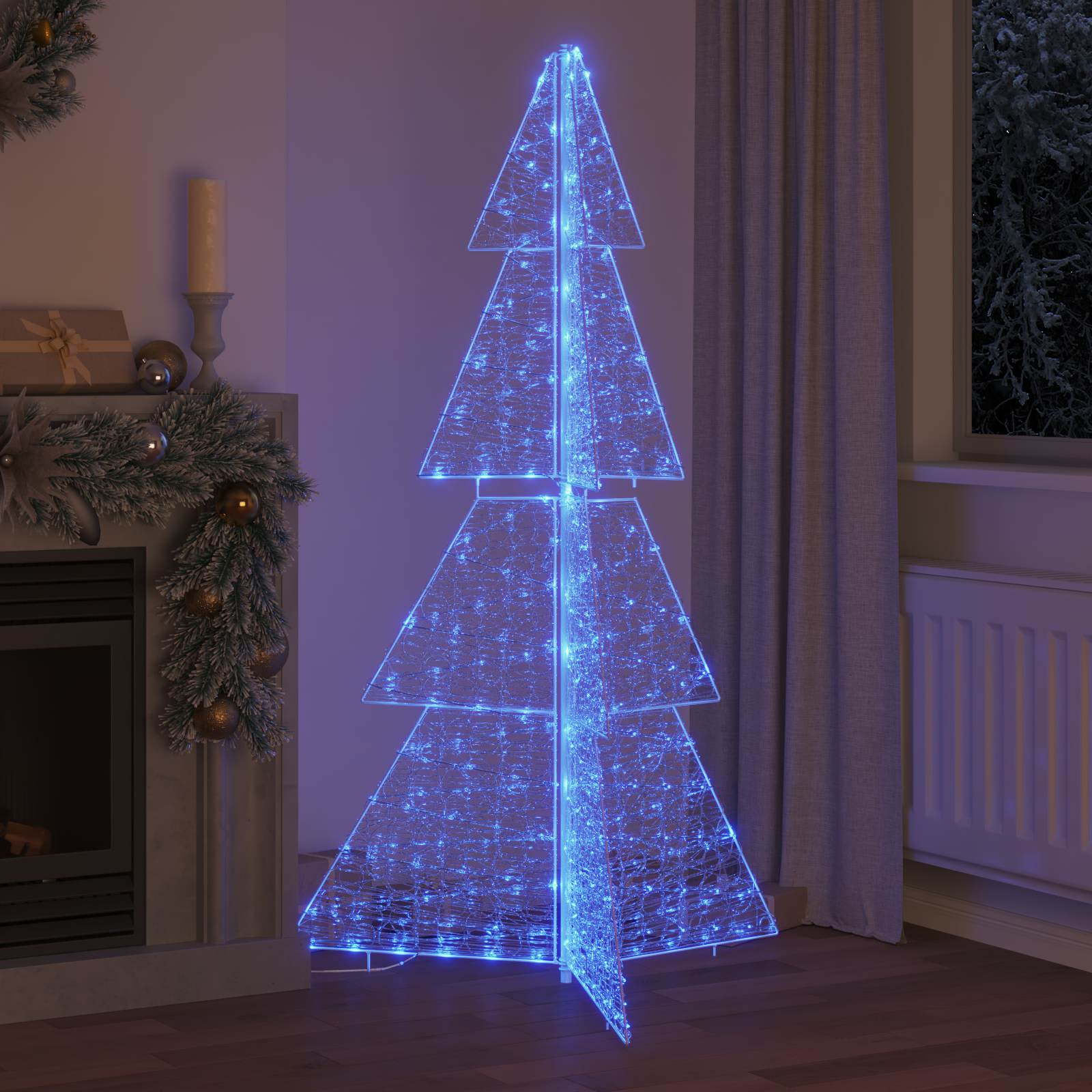 Albero di Natale con 240 LED Blu 180 cm Acrilico | homemem39