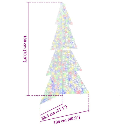 Albero di Natale con 240 LED Multicolore 180 cm Acrilico