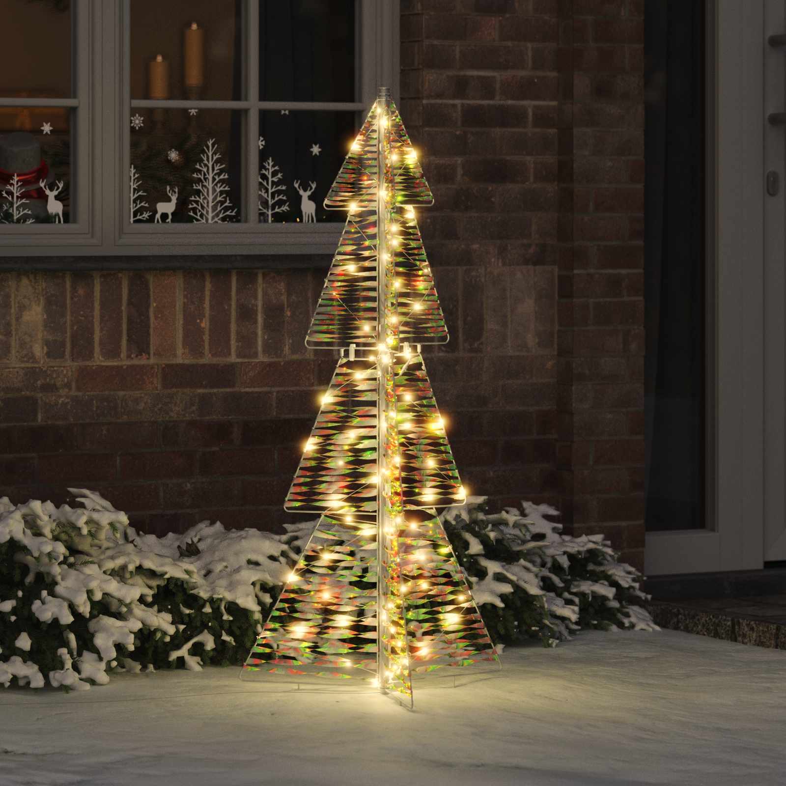 Albero di Natale con 100 LED Bianco caldo 120 cm PET | homemem39