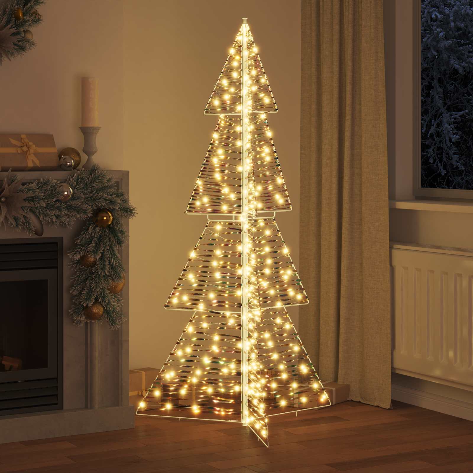 Albero di Natale con 240 LED Bianco caldo 180 cm PET | homemem39