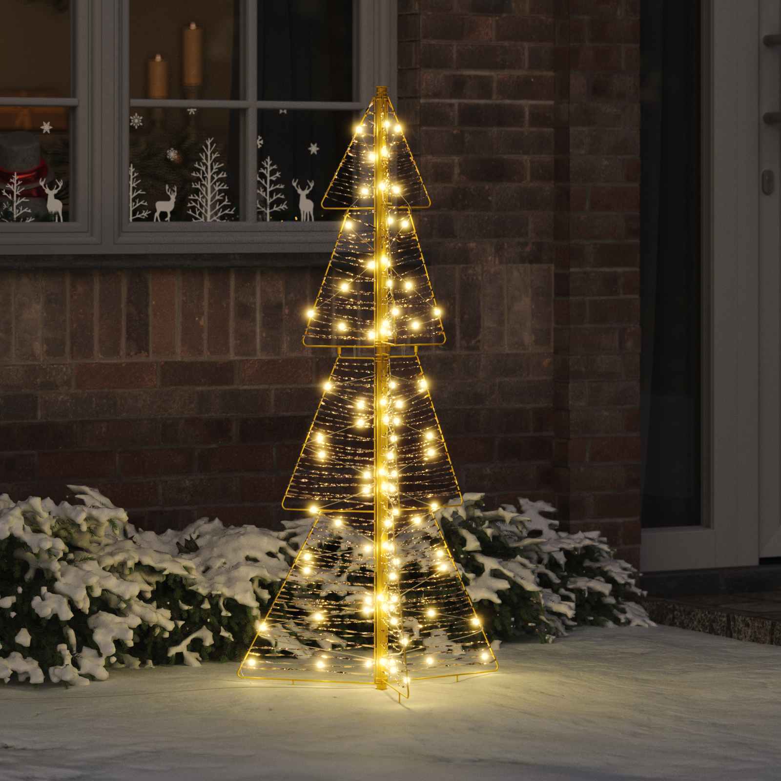 Albero di Natale con 100 LED Bianco caldo 120 cm PET | homemem39