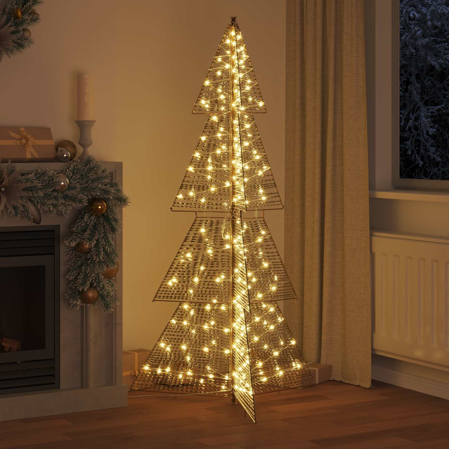 Albero di Natale con 240 LED Bianco caldo 180 cm PET | homemem39