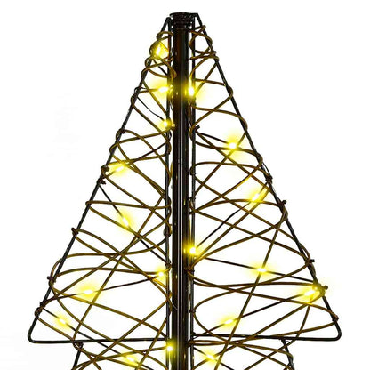 Albero di Natale con 100 LED Bianco caldo 120 cm Rattan | homemem39