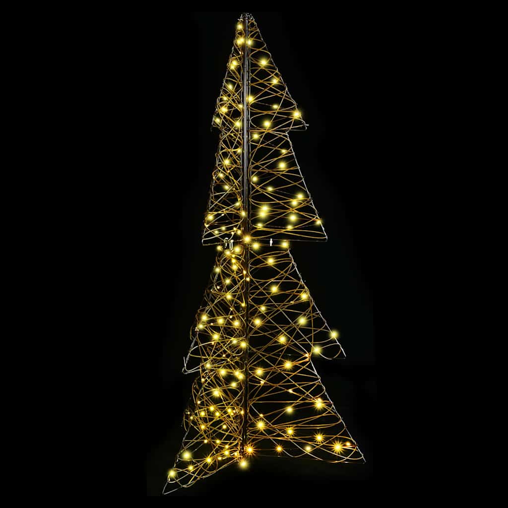 Albero di Natale con 160 LED Bianco caldo 150 cm Rattan | homemem39