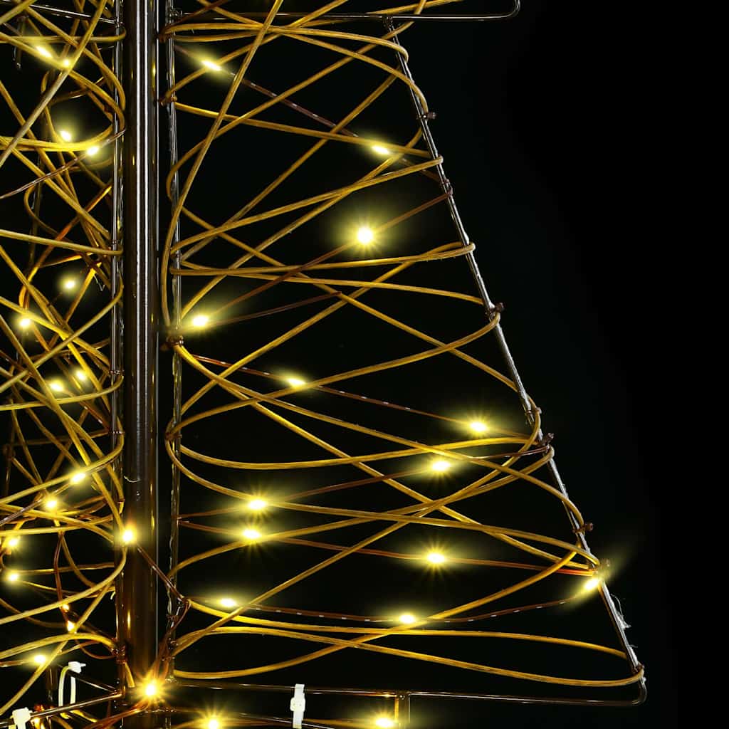 Albero di Natale con 240 LED Bianco caldo 180 cm Rattan | homemem39