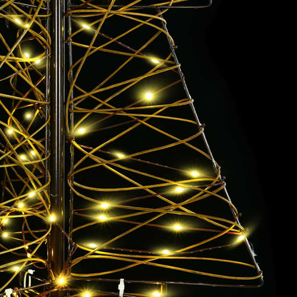 Albero di Natale con 240 LED Bianco caldo 180 cm Rattan | homemem39