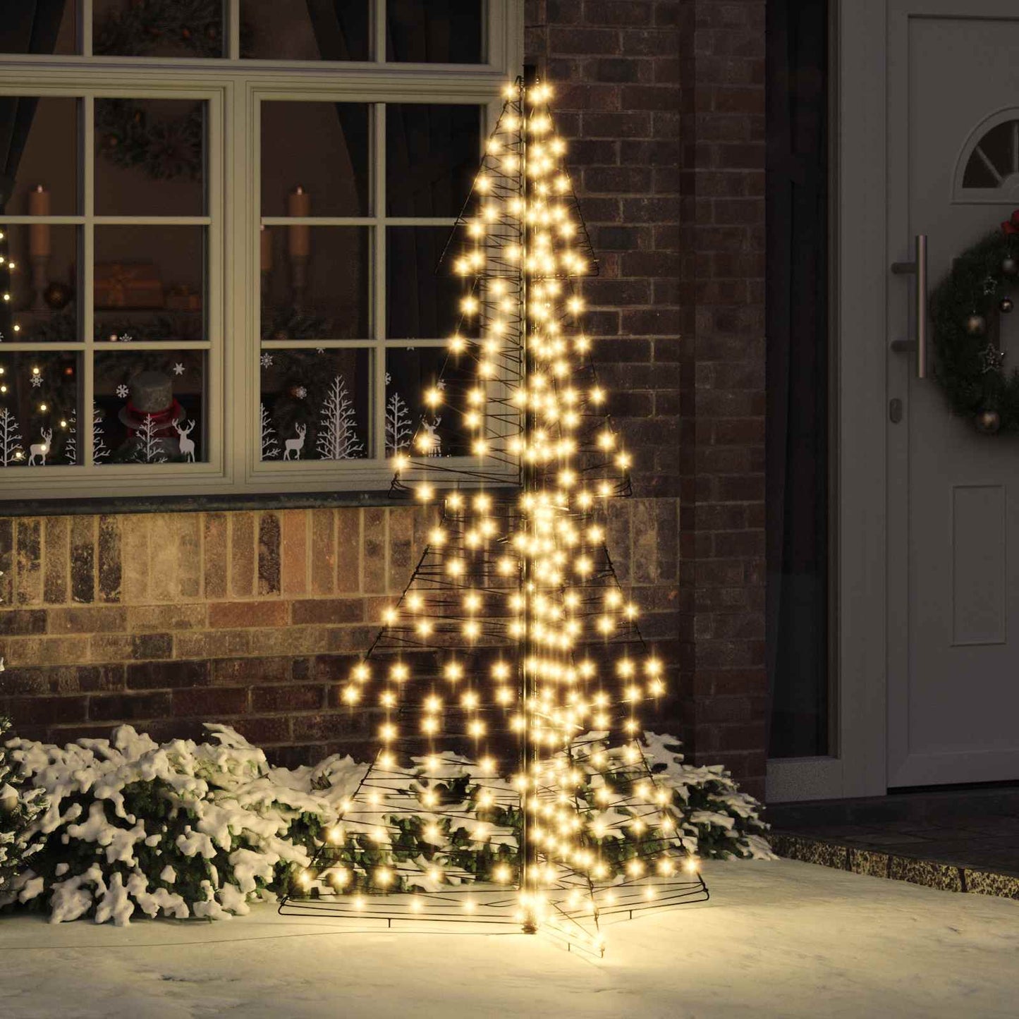 Albero di Natale con 240 LED Bianco caldo 180 cm Rattan | homemem39