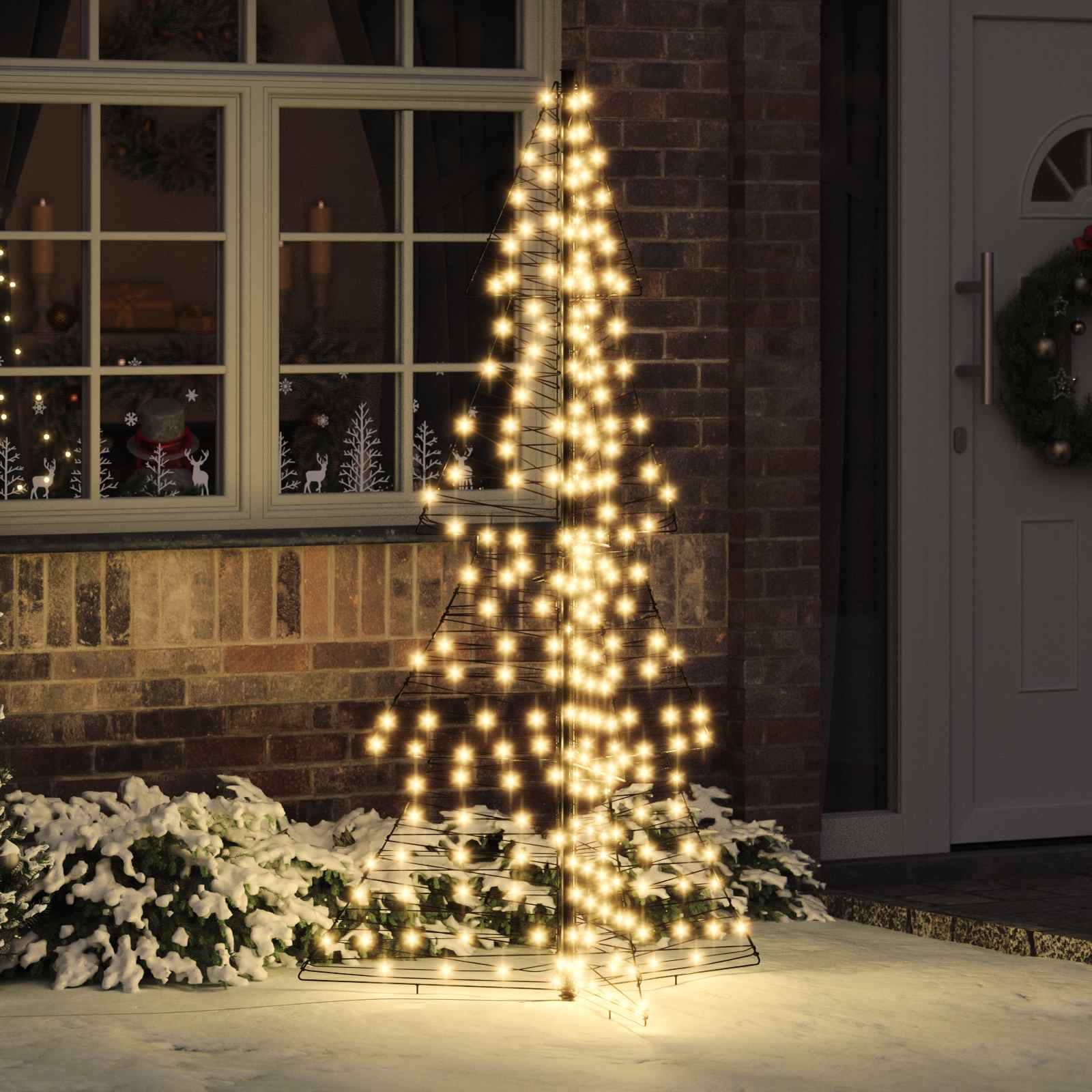 Albero di Natale con 240 LED Bianco caldo 180 cm Rattan | homemem39