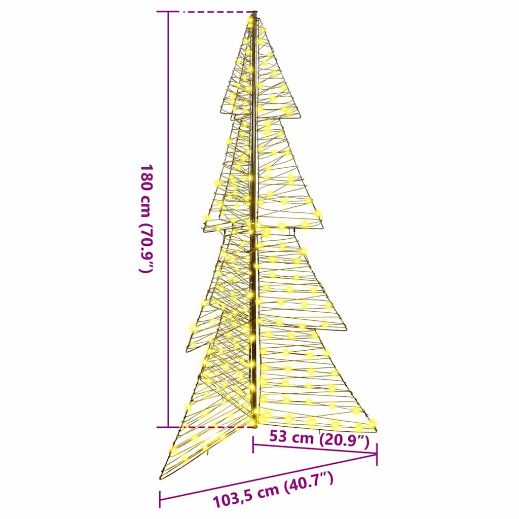Albero di Natale con 240 LED Bianco caldo 180 cm Rattan | homemem39