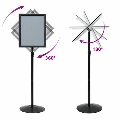 Supporto Poster a Piedistallo Nero a3 Alluminio e PVC