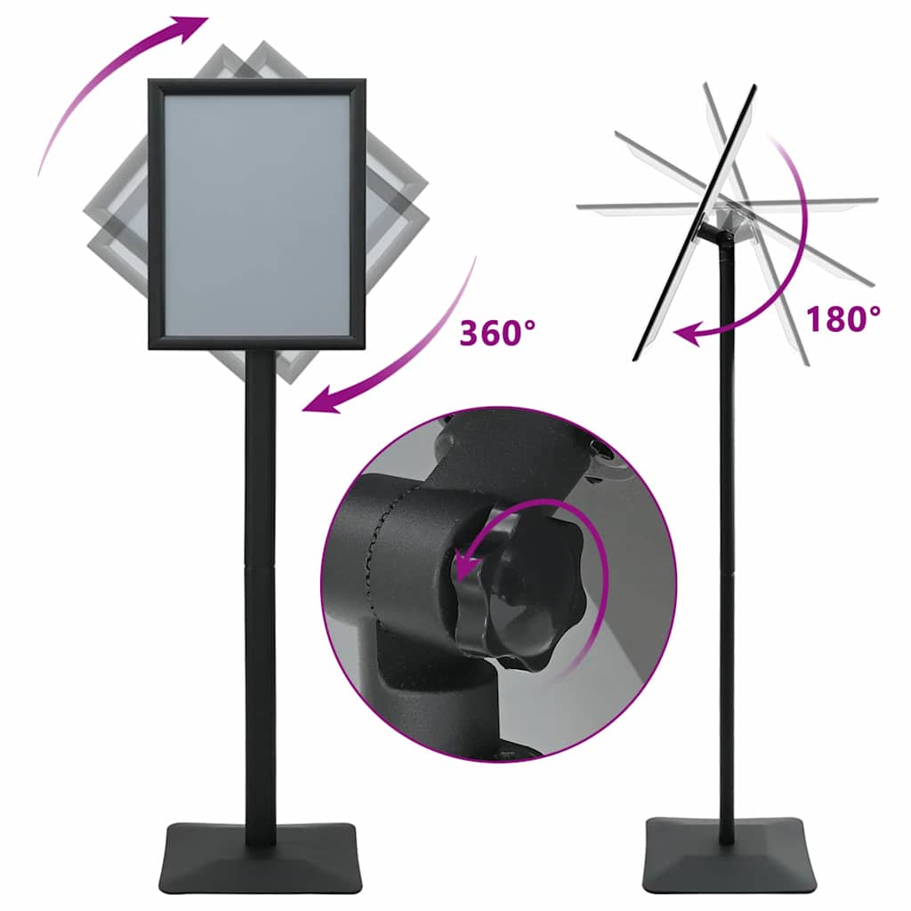 Supporto Poster a Piedistallo Nero a3 Alluminio e PVC