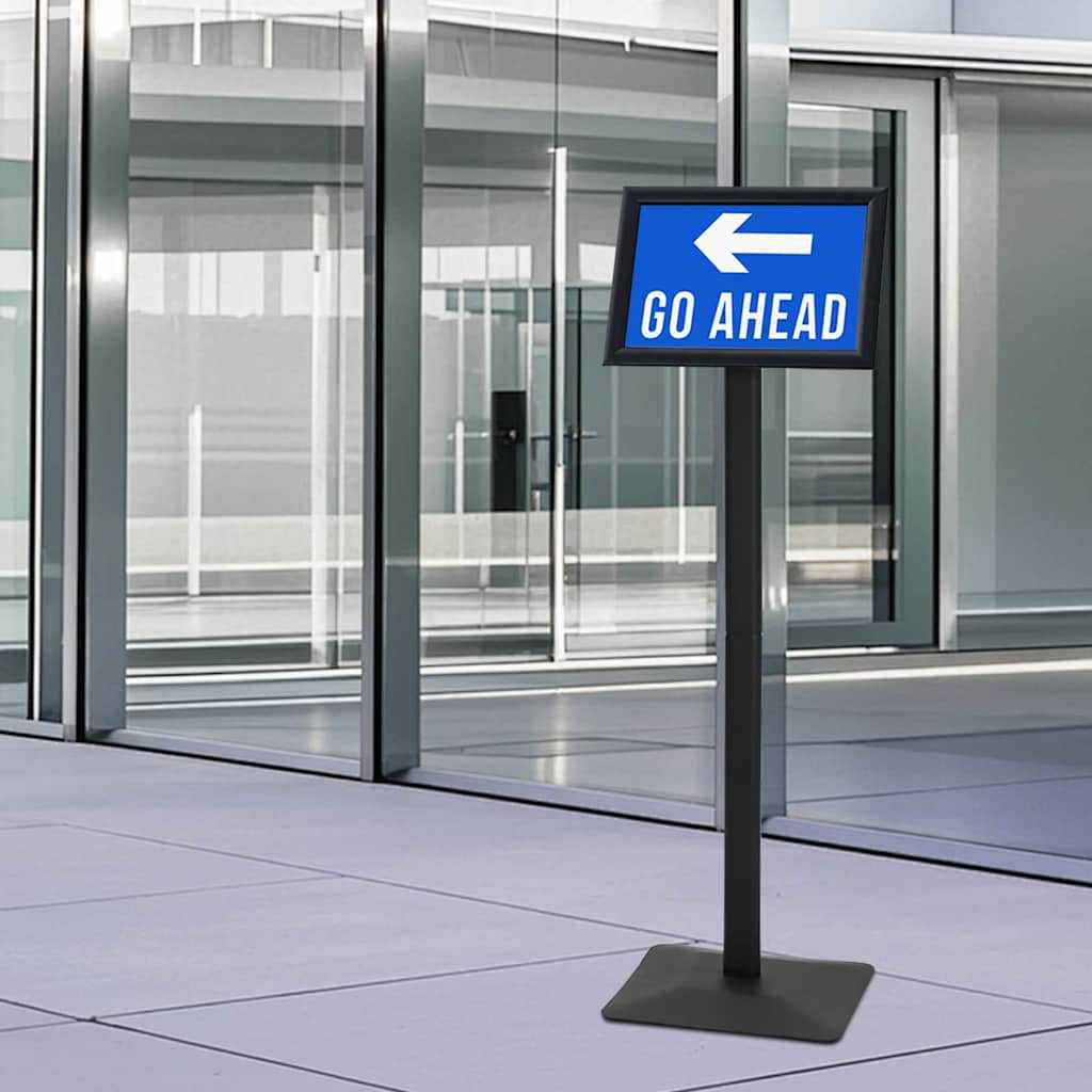 Supporto Poster a Piedistallo Nero a4 Alluminio e PVC