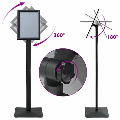 Supporto Poster a Piedistallo Nero a4 Alluminio e PVC