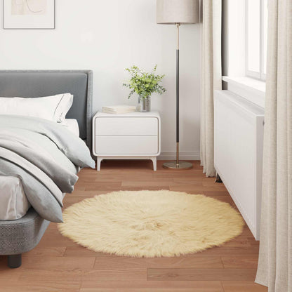 Tappeto Pecora Tafalla Crema Ø 80 cm Poliestere