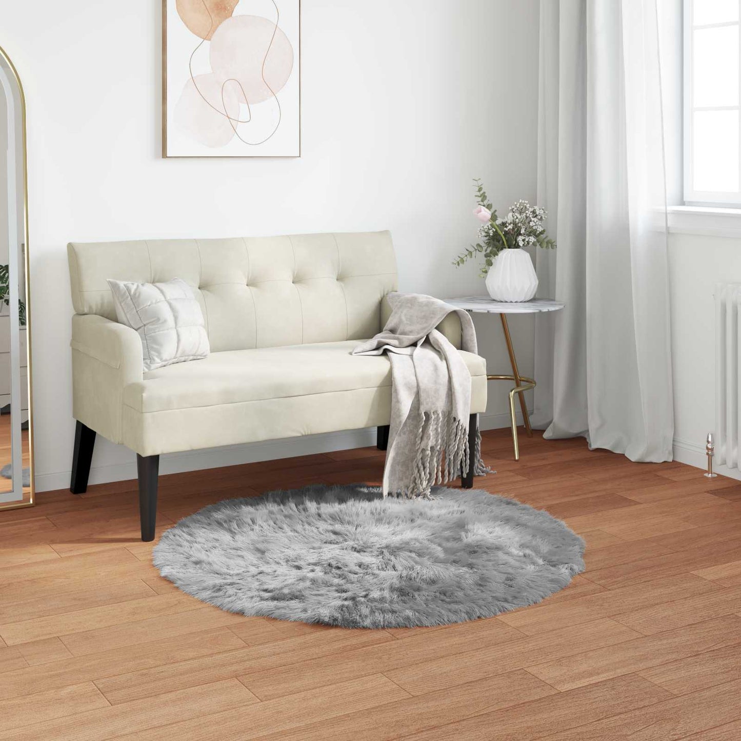 Tappeto Pecora Tafalla Grigio Ø 80 cm Poliestere