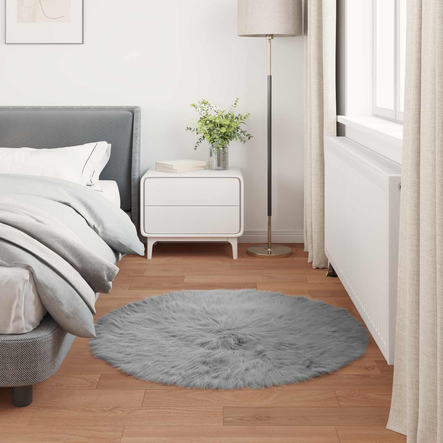 Tappeto Pecora Tafalla Grigio Ø 120 cm Poliestere