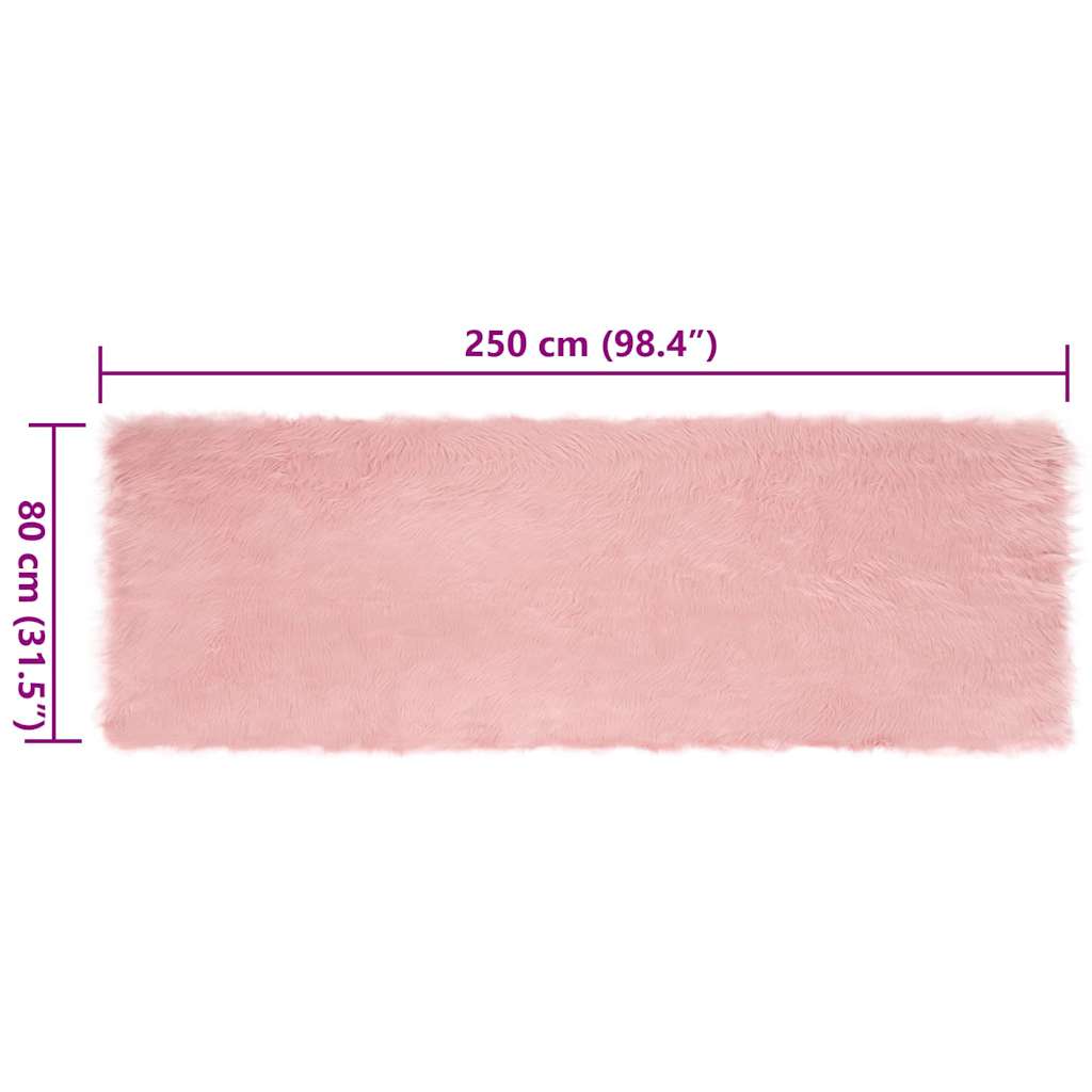 Tappeto Pecora Tafalla Rosa 80 x 250 cm Poliestere