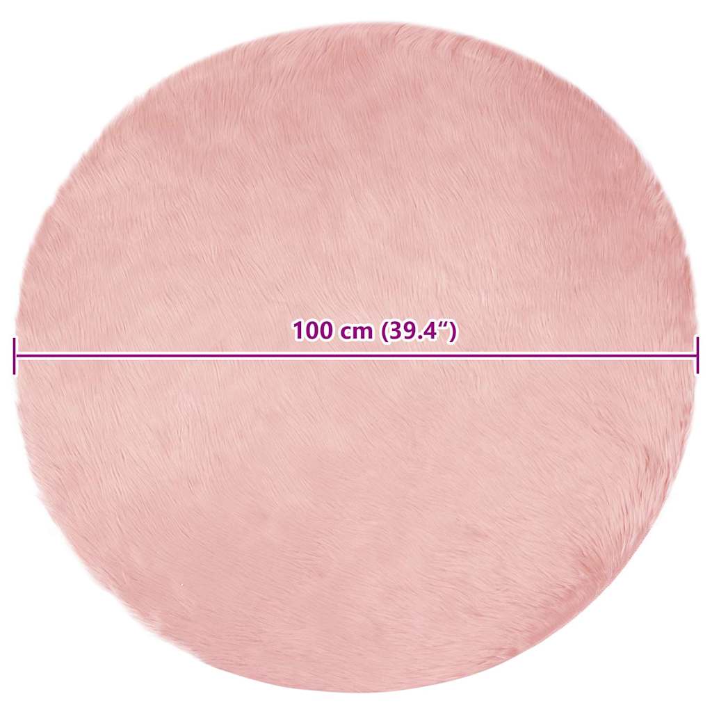 Tappeto Pecora Tafalla Rosa Ø 100 cm Poliestere