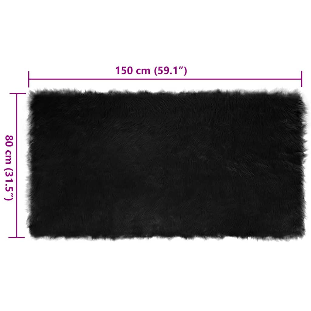 Tappeto Pecora Tafalla Nero 80 x 150 cm Poliestere