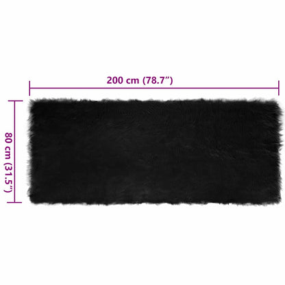 Tappeto Pecora Tafalla Nero 80 x 200 cm Poliestere