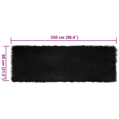 Tappeto Pecora Tafalla Nero 80 x 250 cm Poliestere