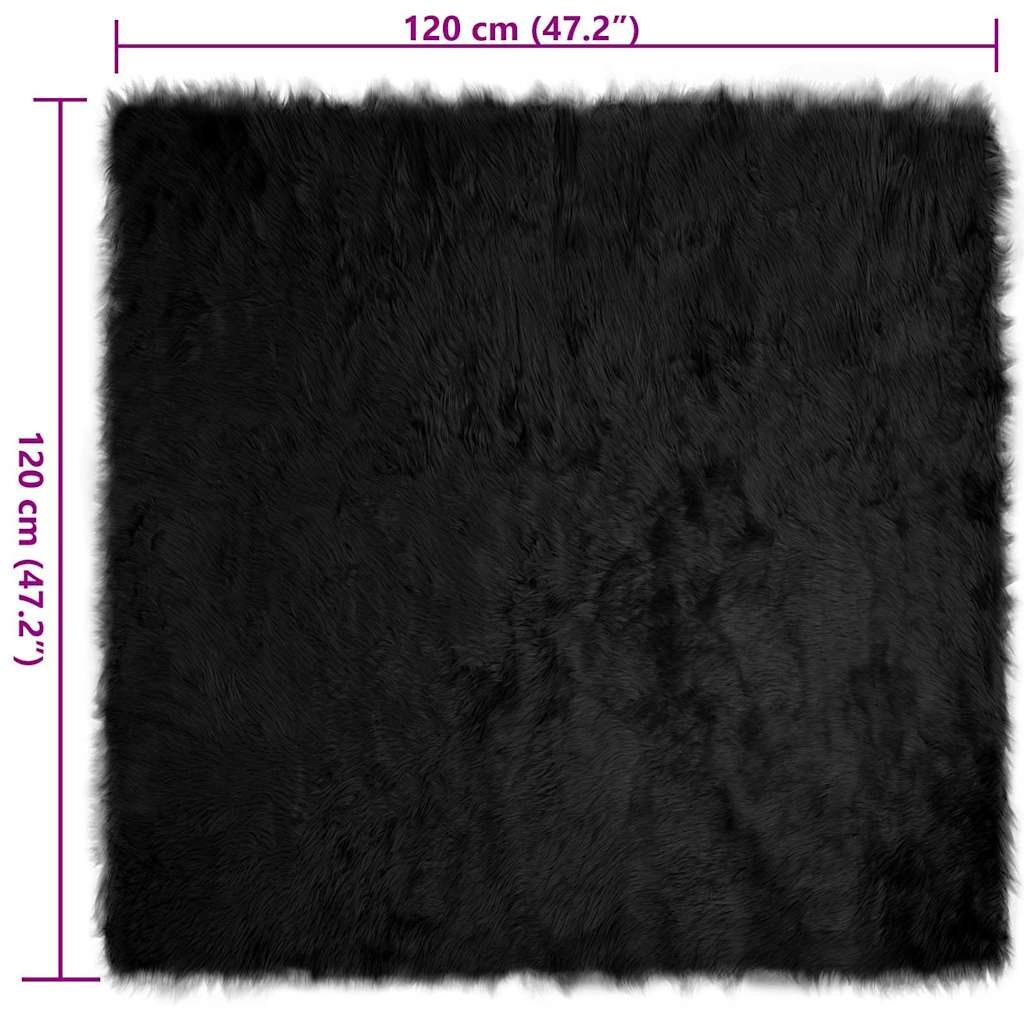 Tappeto Pecora Tafalla Nero 120 x 120 cm Poliestere