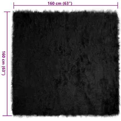 Tappeto Pecora Tafalla Nero 160 x 160 cm Poliestere