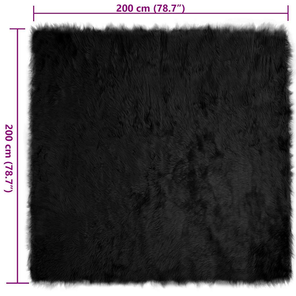 Tappeto Pecora Tafalla Nero 200 x 200 cm Poliestere