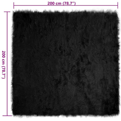 Tappeto Pecora Tafalla Nero 200 x 200 cm Poliestere