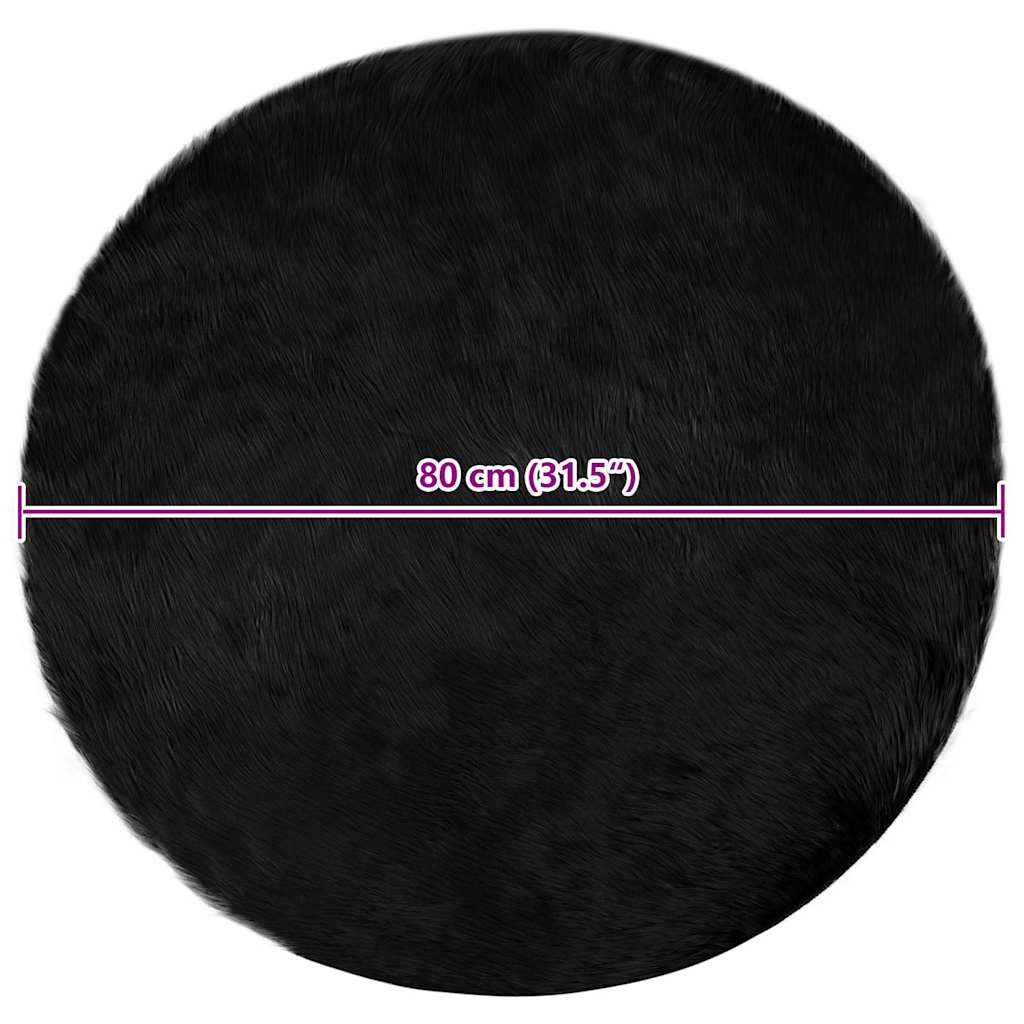 Tappeto Pecora Tafalla Nero Ø 80 cm Poliestere