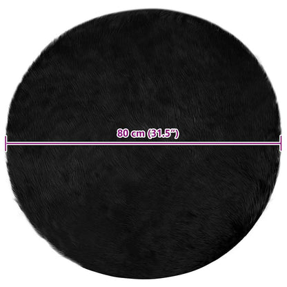 Tappeto Pecora Tafalla Nero Ø 80 cm Poliestere