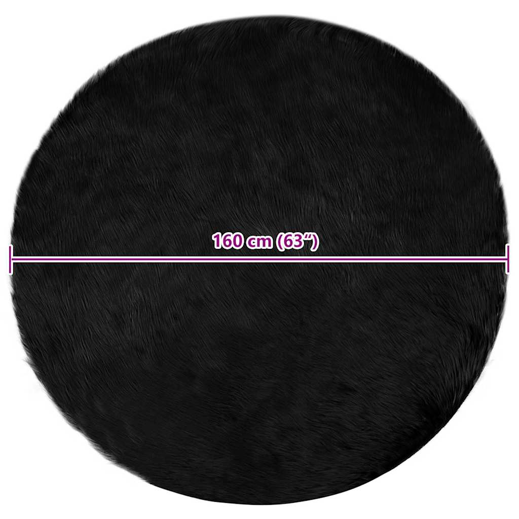 Tappeto Pecora Tafalla Nero Ø 160 cm Poliestere