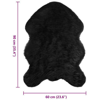 Tappeto Pecora Tafalla Nero 60 x 90 cm Poliestere