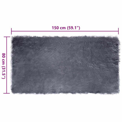 Tappeto Pecora Tafalla Antracite 80 x 150 cm Poliestere