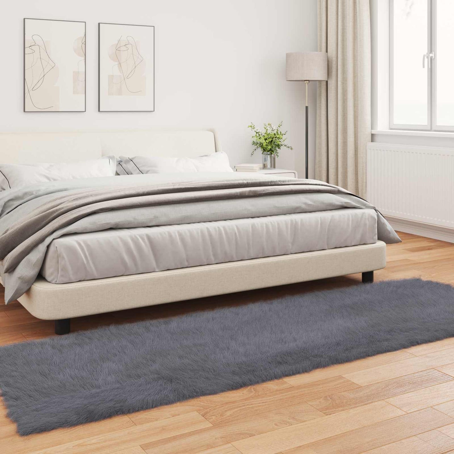 Tappeto Pecora Tafalla Antracite 80 x 250 cm Poliestere