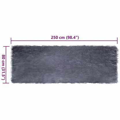 Tappeto Pecora Tafalla Antracite 80 x 250 cm Poliestere