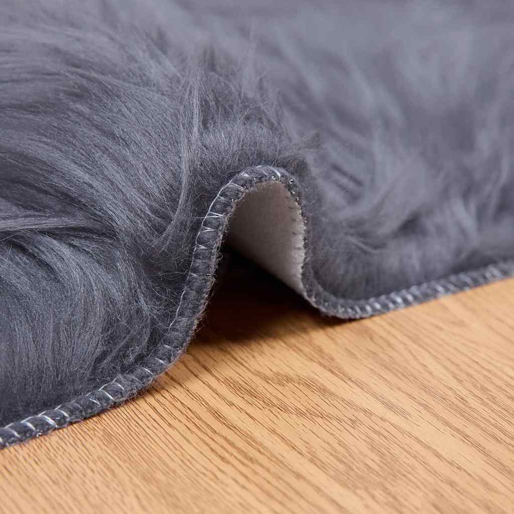 Tappeto Pecora Tafalla Antracite 160 x 160 cm Poliestere
