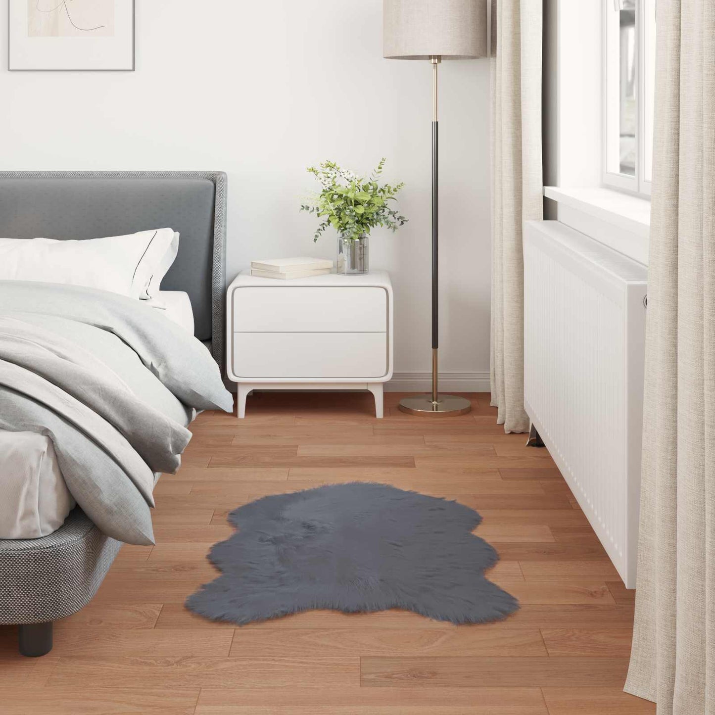 Tappeto Pecora Tafalla Antracite 80 x 120 cm Poliestere