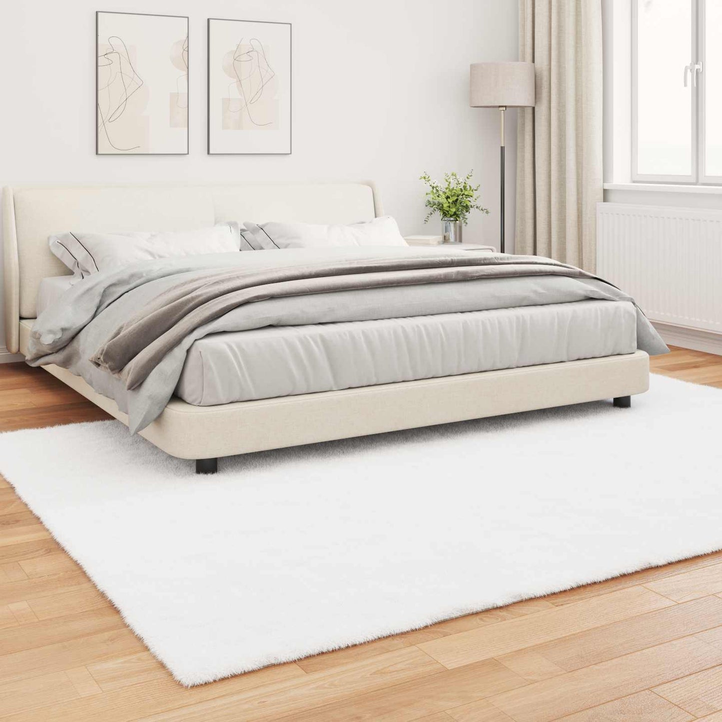 Tappeto in Pelliccia Sintetica di Coniglio Olite Bianco