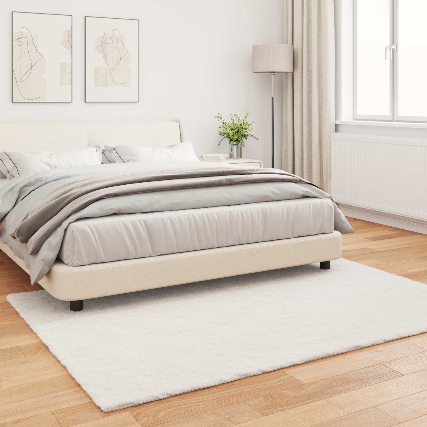 Tappeto in Pelliccia Sintetica di Coniglio Olite Crema