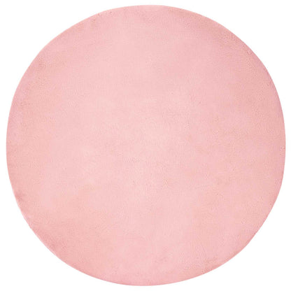 Tappeto in Pelliccia Sintetica di Coniglio Olite Rosa Ø 100 cm