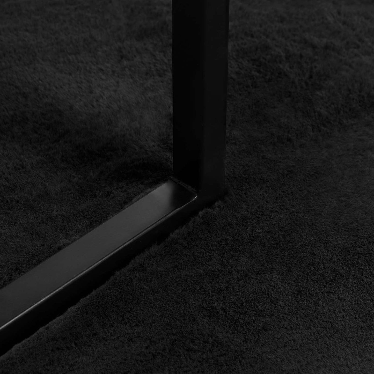 Tappeto in Pelliccia Sintetica di Coniglio Olite Nero Ø 80 cm