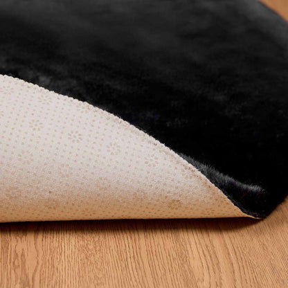 Tappeto in Pelliccia Sintetica di Coniglio Olite Nero Ø 80 cm