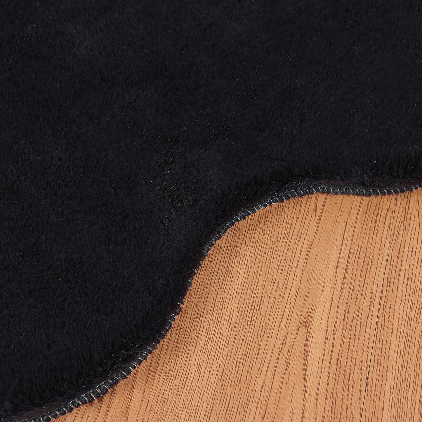 Tappeto in Pelliccia Sintetica di Coniglio Olite Nero