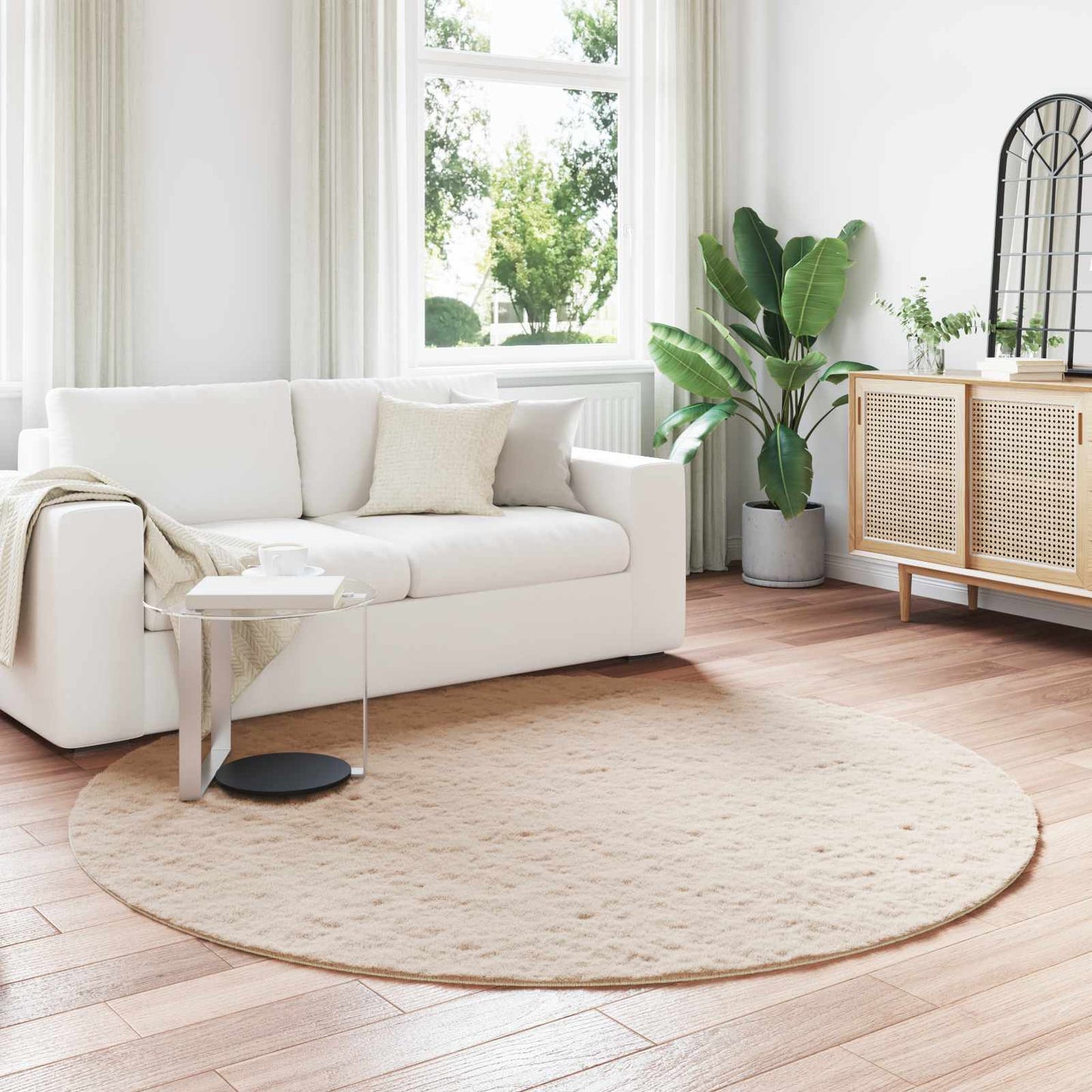 Tappeto in Pelliccia Sintetica di Coniglio Olite Talpa Ø 160 cm